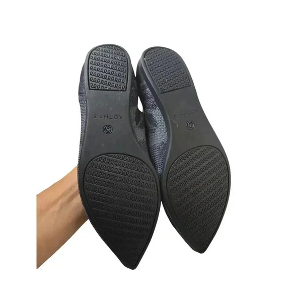 Rothy's The Point Flats Gray Black Camo Slip On Knit Washable Ballet Size 8W - Picture 6 of 6